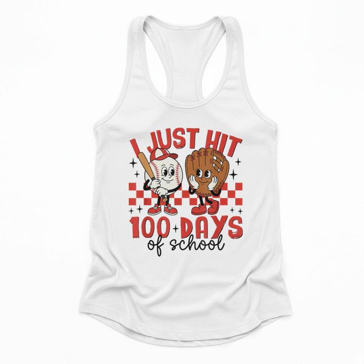 I Just Hit 100 Days Of School Baseball 100th Day Teacher Kid Flowy Tank