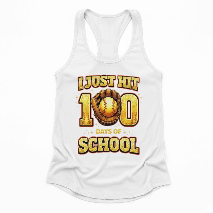 I Just Hit 100 Days Of School Baseball Boys Kids 100th Day Flowy Tank