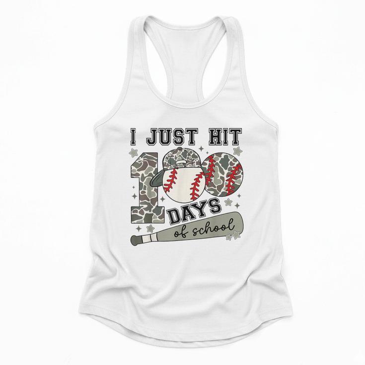I Just Hit 100 Days Of School Teacher Baseball Boys Kids Flowy Tank