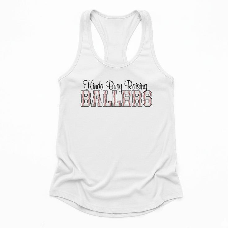 Kinda Busy Raising Ballers Funny Baseball Mom Mother's Day Premium Tri-Blend Flowy Tank