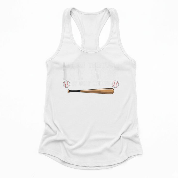 Let Me Through My Son Is Out There Baseball Mom Flowy Tank