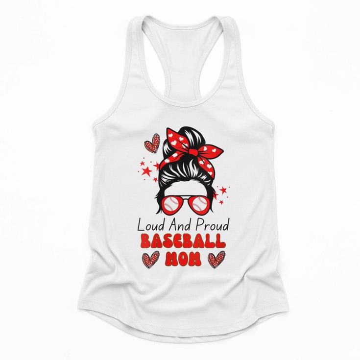 Loud And Proud Baseball Mom Messy Bun Leopard Mother Day Flowy Tank