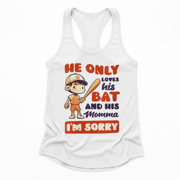 Loves Bat And His Momma Baseball Mom Flowy Tank