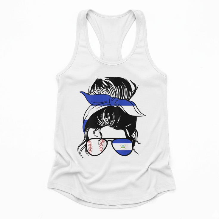 Nicaraguan Baseball Mom Nicaragua Flag Baseball Girl Flowy Tank