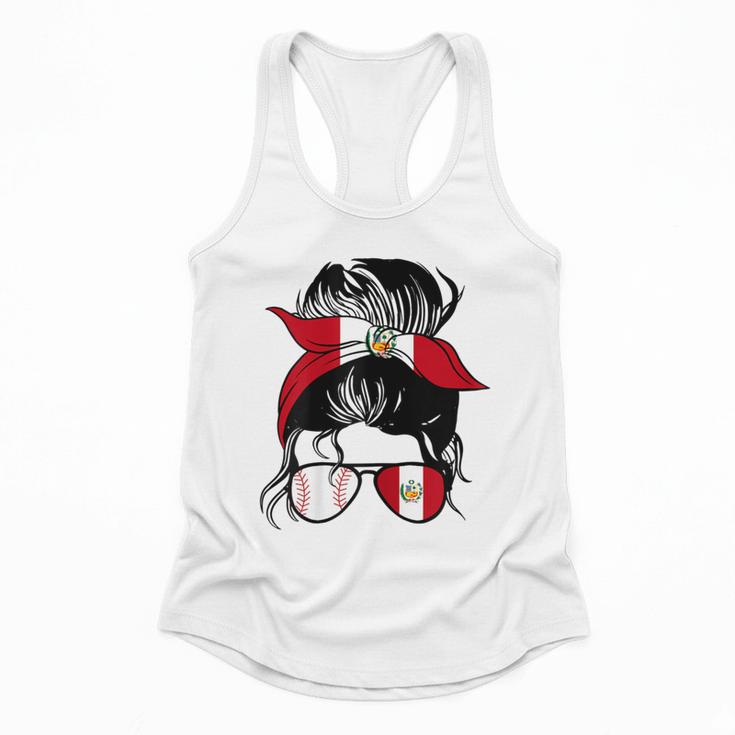 Peruvian Baseball Mom Peru Flag Baseball Girl Flowy Tank