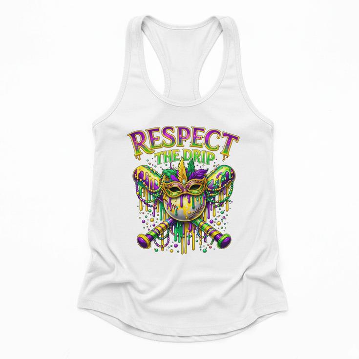 Respect The Drip Mardi Gras Baseball Ice Cream Boys Carnival Flowy Tank