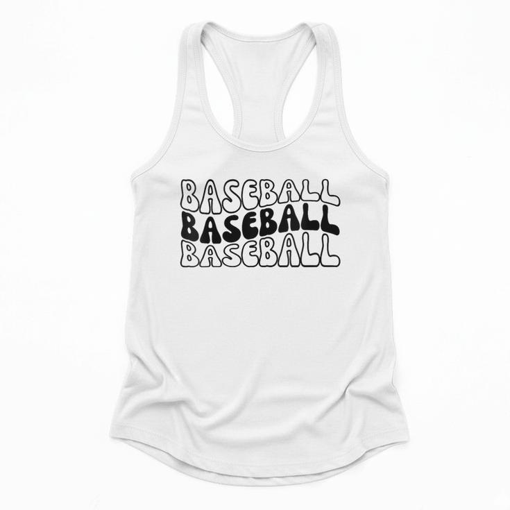 Retro Baseball Mama Groovy Baseball Mom Flowy Tank