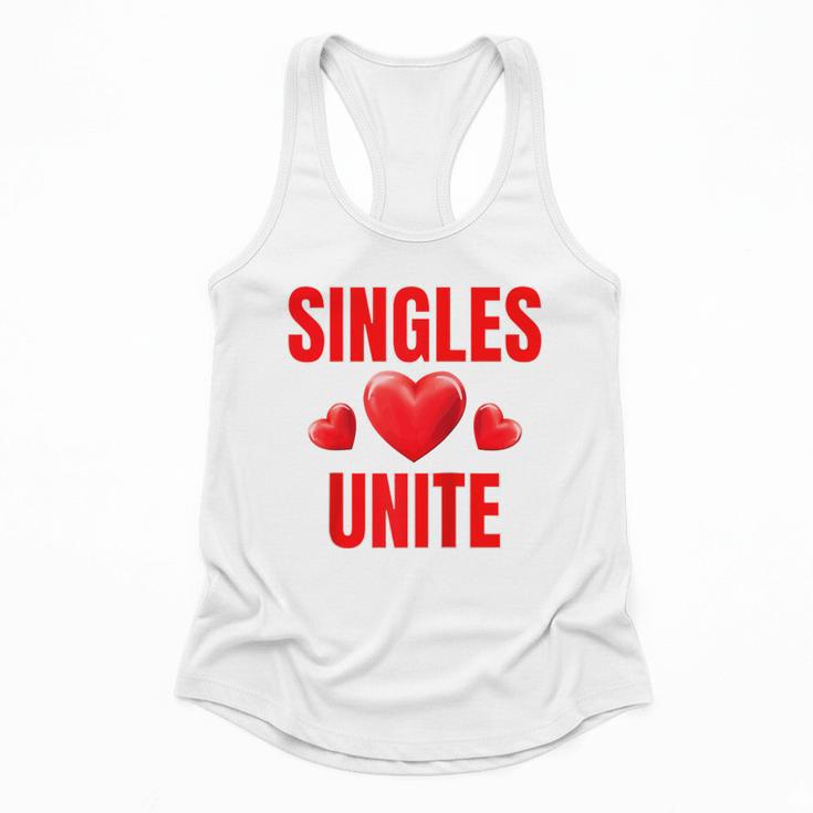 Singles Unite Valentines Day Humor For Singles Raglan Baseball Tee Flowy Tank