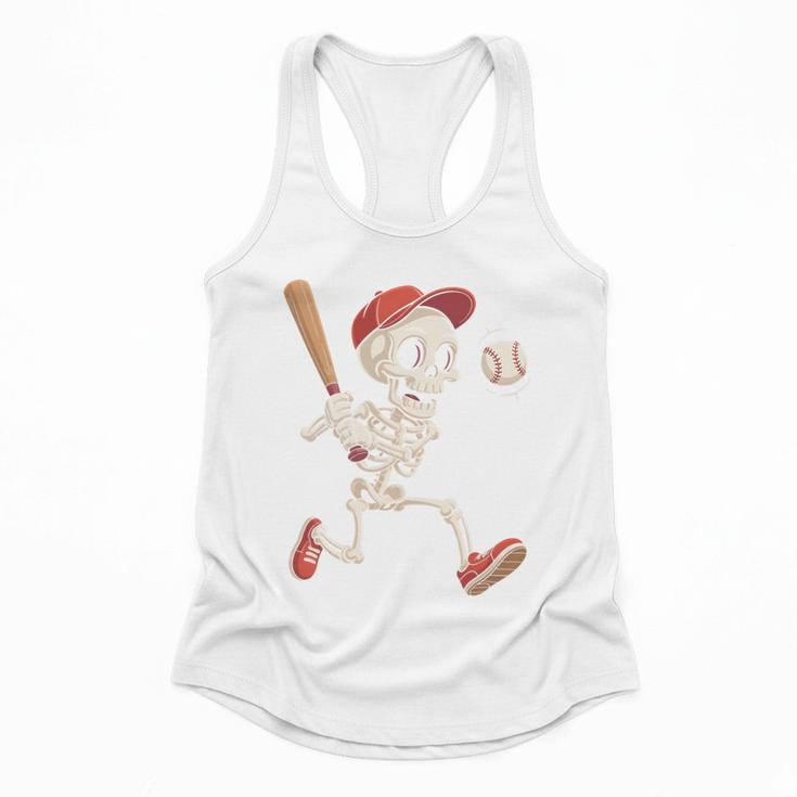 Skeleton Batting Baseball Halloween Boys Men Kids Flowy Tank