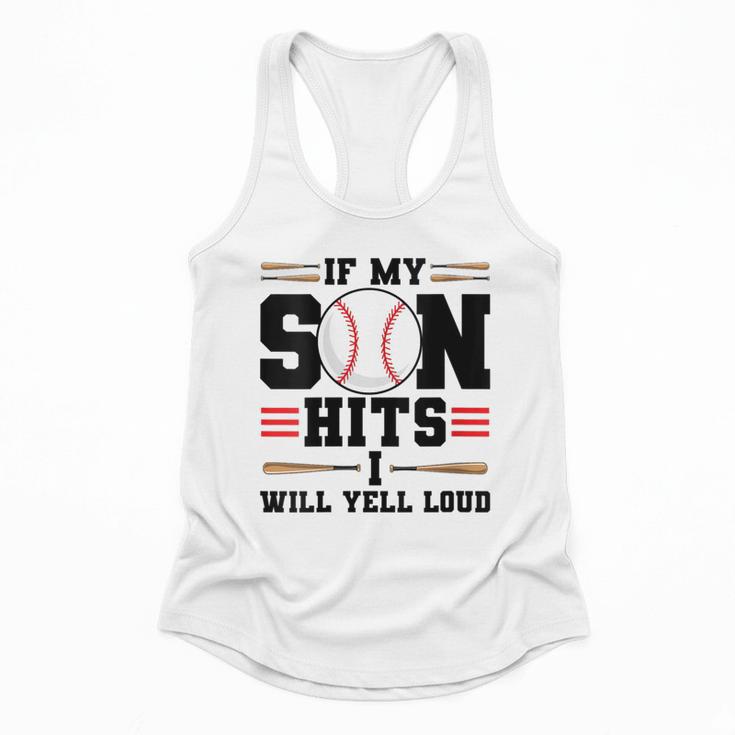 If My Son Hits I Will Yell Loud Baseball Mom Flowy Tank