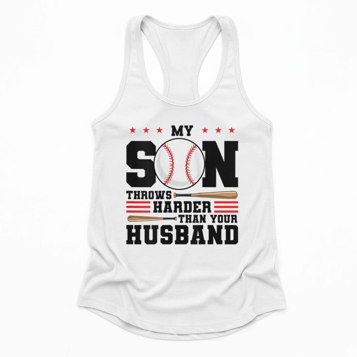 My Son Throws Harder Than Your Husband Baseball Mom Flowy Tank