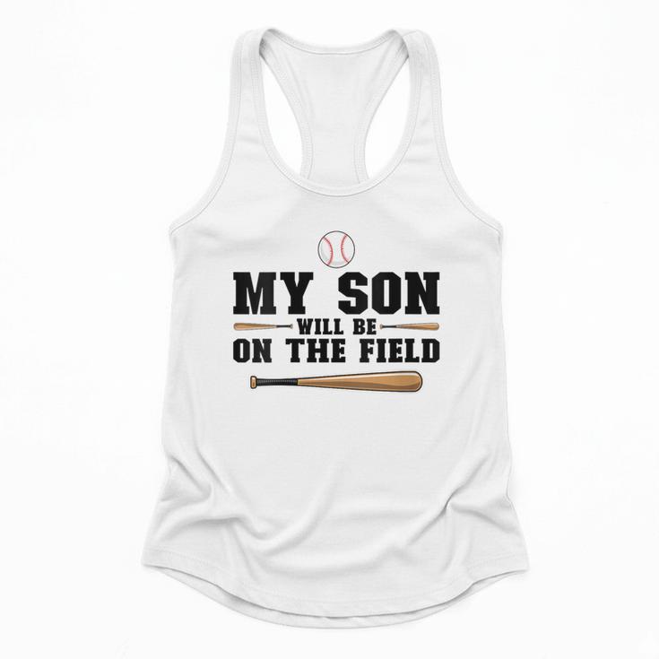 My Son Will Be On The Field Baseball Mom Flowy Tank