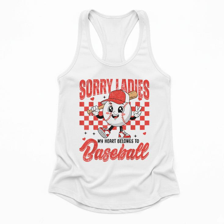 Sorry Ladies My Heart Belongs To Baseball Valentines Boys Flowy Tank