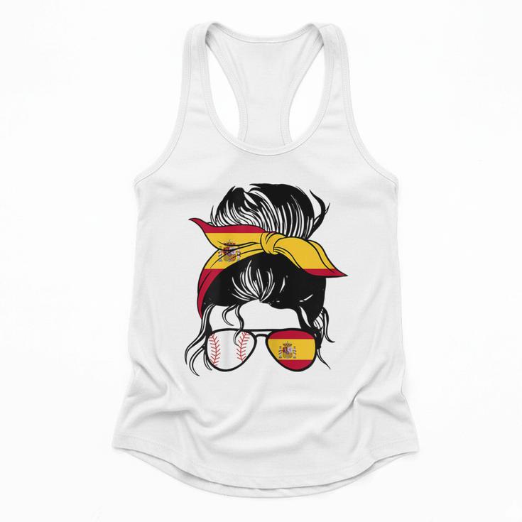 Spanish Baseball Mom Messy Bun Spain Baseball Girl Flowy Tank