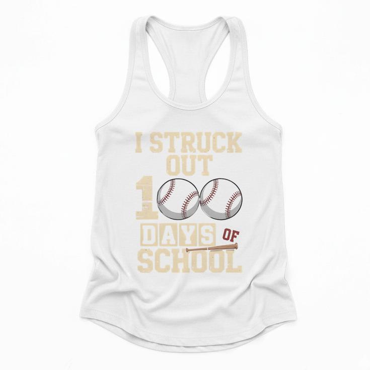 I Struck Out 100 Days Of School Baseball Fan Students Batter Premium Tri-Blend Flowy Tank