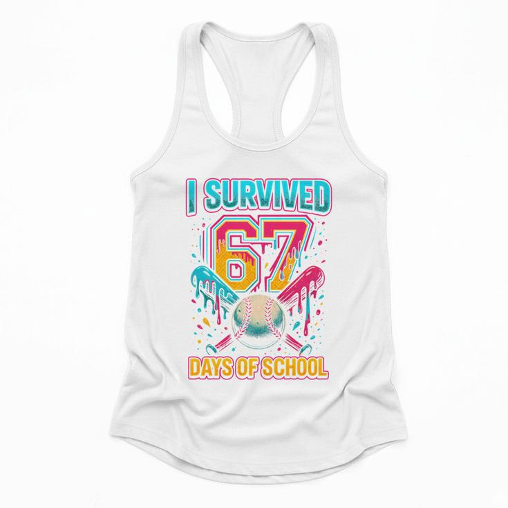 I Survived 67 Days Of School Baseball Drip Six Seven Meme Flowy Tank