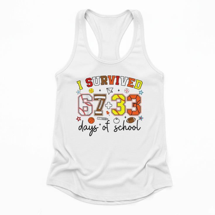 I Survived 6733 Days Baseball Football Softball 100 Days Flowy Tank