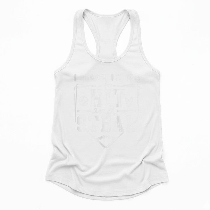 I Teach My Kid To Hit And Steal Baseball Mom Flowy Tank