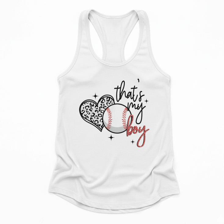 That's My Boy Leopard Heart Baseball Mom Flowy Tank
