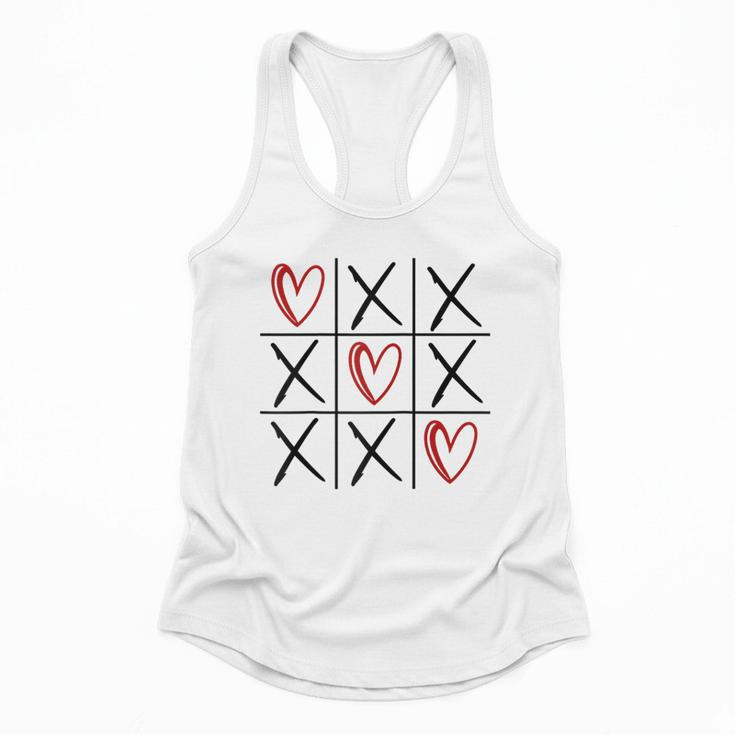 Tic Tac Toe Love Hearts Romantic Valentine Raglan Baseball Tee Flowy Tank