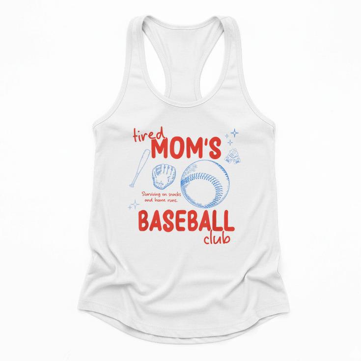 Tired Baseball Mom Club Baseball Mama Mother's Day Flowy Tank