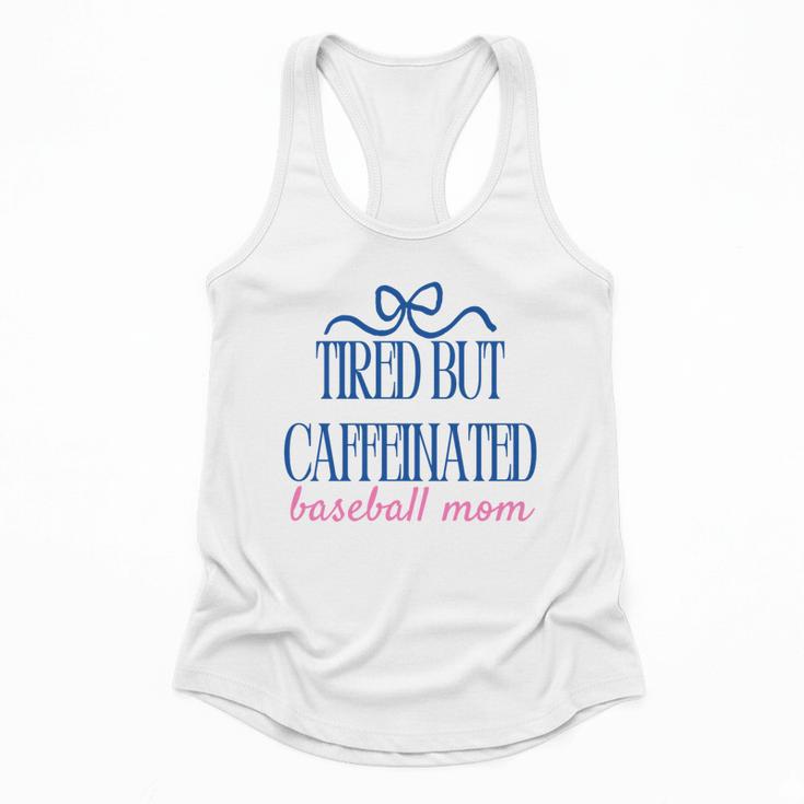 Tired But Caffeinated Baseball Mom Trendy Tired Baseball Mom Flowy Tank