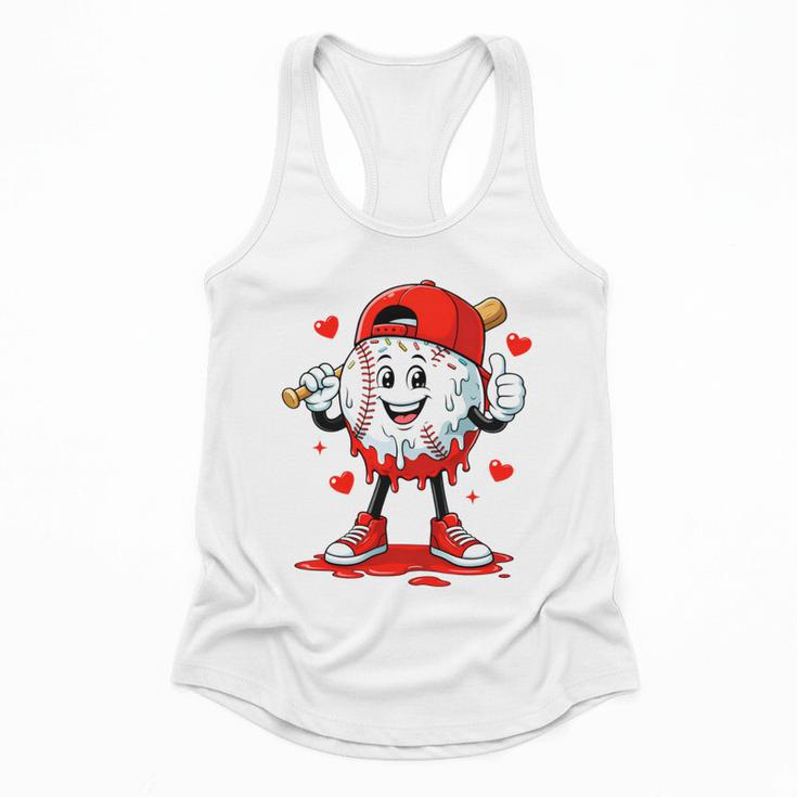 Valentine Baseball Heart Sports Men Boys Kid Flowy Tank