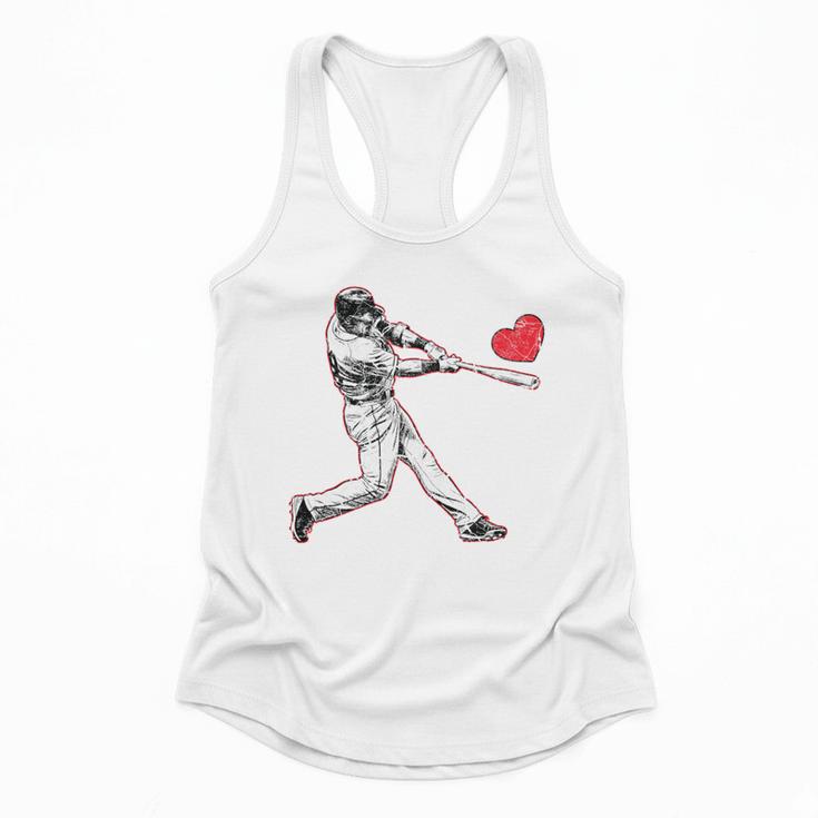 Valentines Baseball Batter Heart Player Silhouette Premium Tri-Blend Flowy Tank