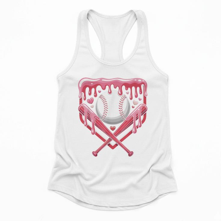 Valentines Baseball Boys Ice Cream Drip Heart Youth Kids Flowy Tank