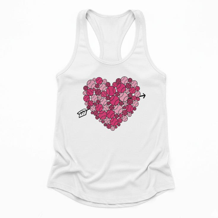Valentine's Day Baseball Heart Softball Player Sports Lover Flowy Tank