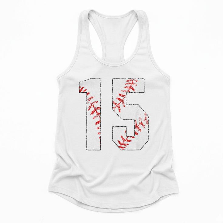 Vintage Distressed Baseball Number 15 Jersey Player Uniform Flowy Tank