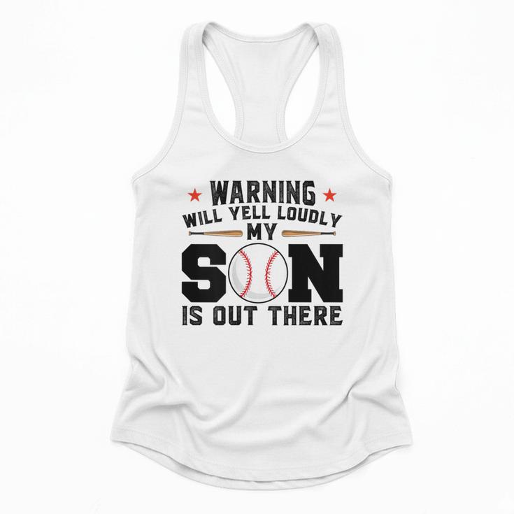 Warning Will Yell Loudly My Son Baseball Mom Flowy Tank
