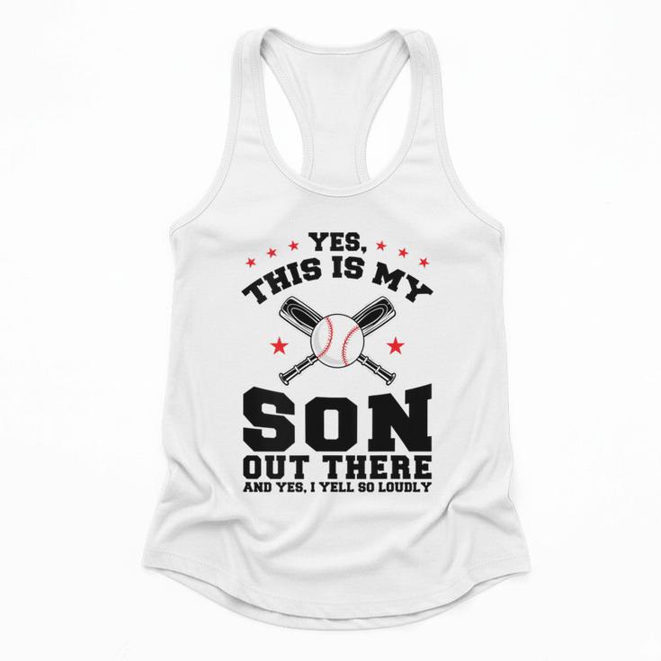 Yes This Is My Son Out There Baseball Mom Flowy Tank