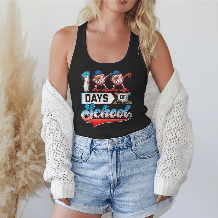 100 Days Of School Boys Baseball Drip 100th Day Dabbing Ball Flowy Tank