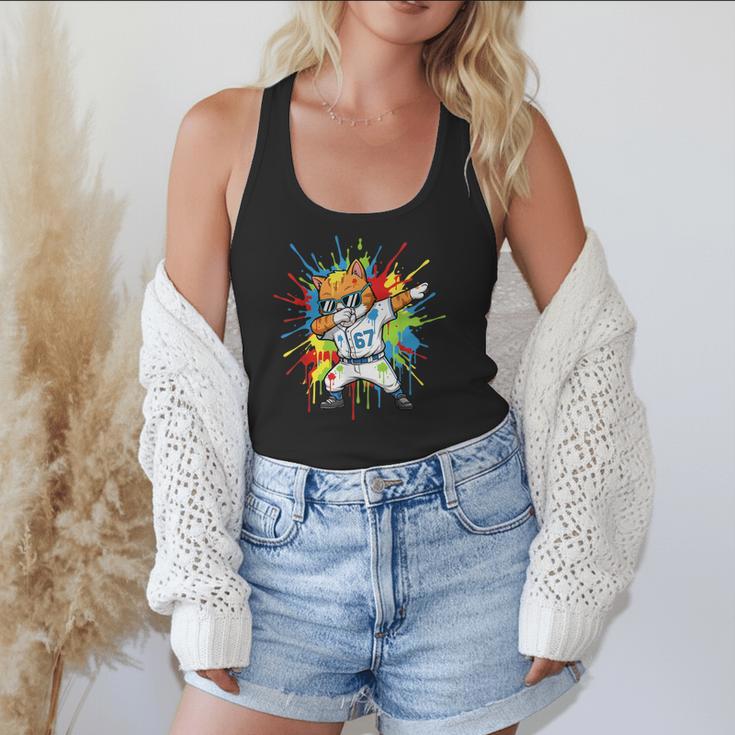 67 Baseball Dabbing Cat 6 7 Dripping Ice Cream Meme Flowy Tank