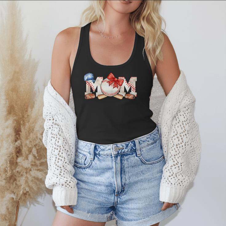 Ball Mom Bow Tie Baseball Mom Flowy Tank