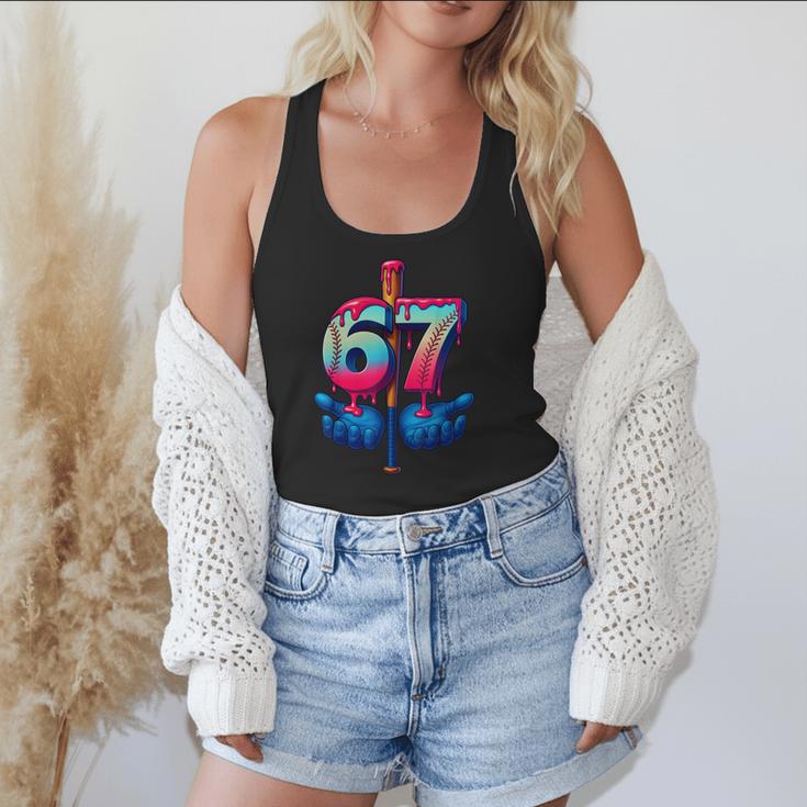 Baseball Bat Hands Drip 67 Six Seven Gen Alpha Slang Meme Flowy Tank