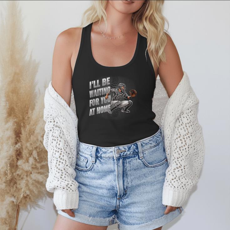Baseball Catcher Waiting For You At Home Player Quote Flowy Tank