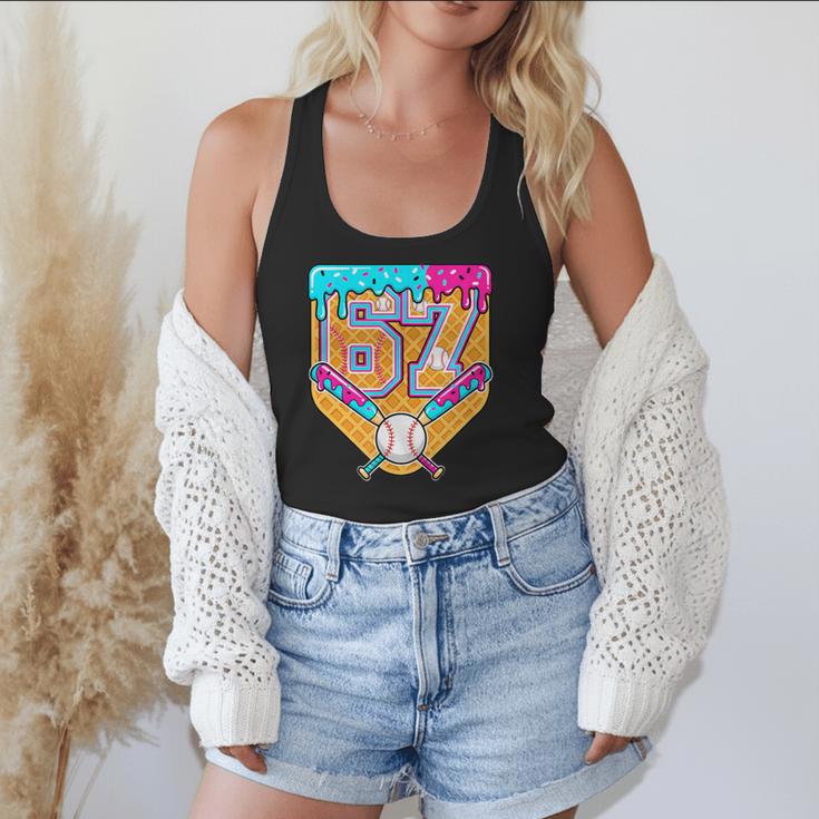 Baseball Drip Number 67 Ice Cream Home Plate Drip Flowy Tank