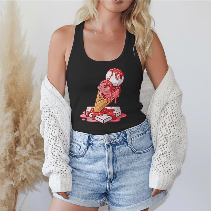 Baseball Ice Cream Drip Youth Strawberry Baseball Red Flowy Tank Baseball Ice Cream Drip Youth Strawberry Baseball Red Flowy Tank