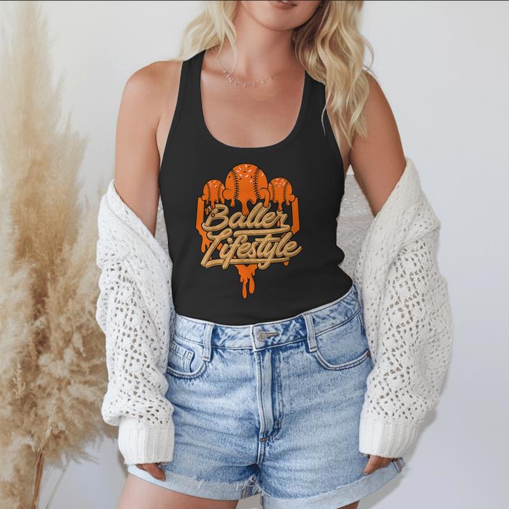 Baseball Lifestyle Home Plate Orange Ice Cream Drip Men Boys Flowy Tank