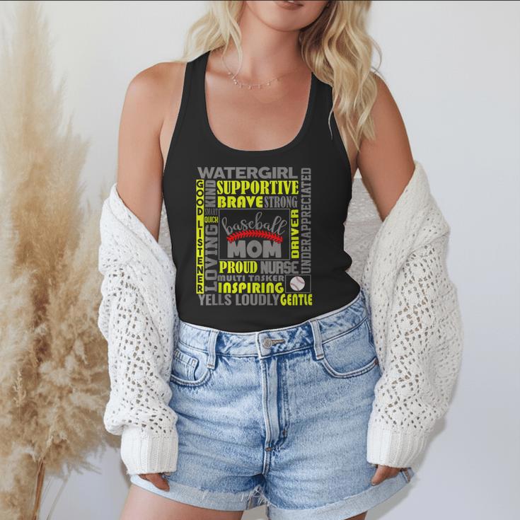 Baseball Mom Traits For Great Mothers Grey And Yellow Flowy Tank Baseball Mom Traits For Great Mothers Grey And Yellow Flowy Tank
