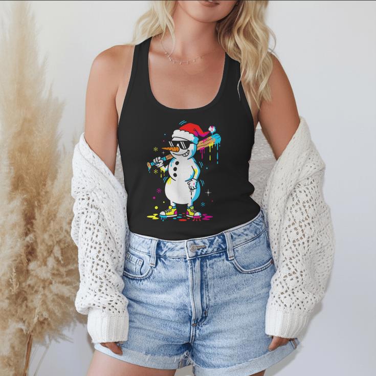 Baseball Snowman Drip Cool Christmas Men Boys Girls Flowy Tank