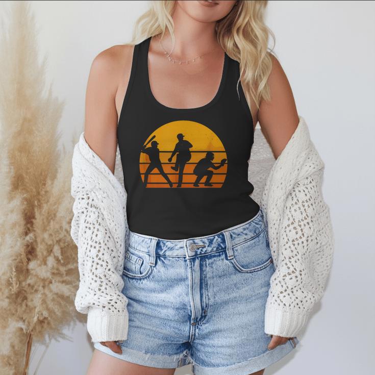 Baseball Tee Sunset Silhouette Players Men Women Kids Flowy Tank