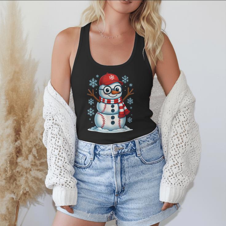 Christmas Baseball Snowman Xmas Pajamas Women Men Boys Flowy Tank Christmas Baseball Snowman Xmas Pajamas Women Men Boys Flowy Tank