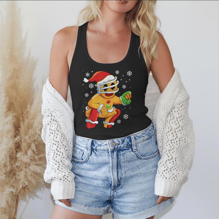 Christmas Gingerbread Man Baseball Player Catcher Flowy Tank Christmas Gingerbread Man Baseball Player Catcher Flowy Tank