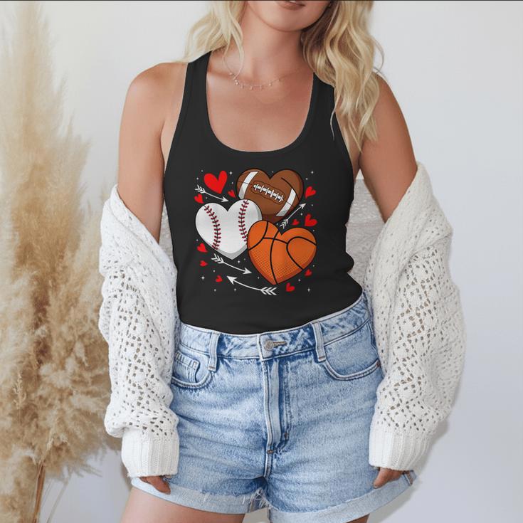 Cute Heart Baseball Basketball Football Valentine Boy Men Flowy Tank Cute Heart Baseball Basketball Football Valentine Boy Men Flowy Tank