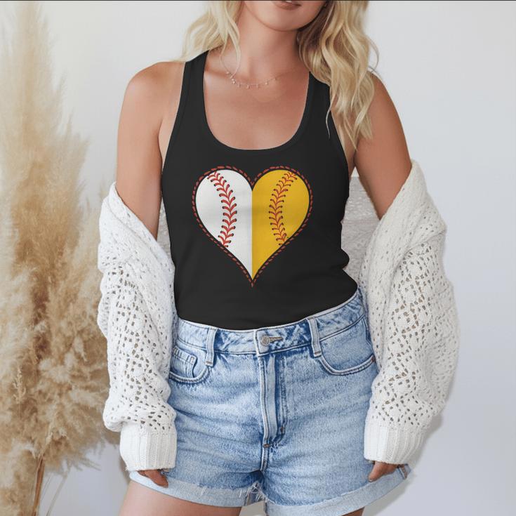 Cute Love Baseball Fast Pitch Softball Heart Baseball Mom Flowy Tank