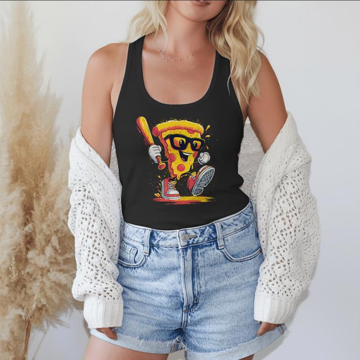 Drippy Pizza Baseball Slice Cartoon Sports Food Flowy Tank Drippy Pizza Baseball Slice Cartoon Sports Food Flowy Tank