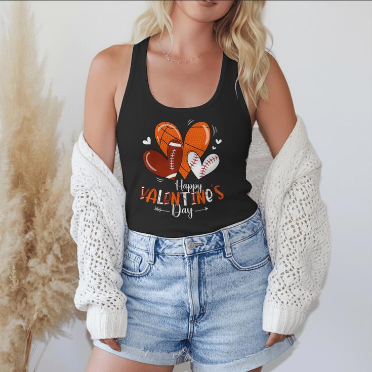 Happy Valentines Day Basketball Baseball Football Boys Flowy Tank Happy Valentines Day Basketball Baseball Football Boys Flowy Tank
